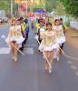 ภาพบรรยากาศการเดินขบวนพาเหรดในช่วงเช้าของการแข่งขันกีฬาต้านย